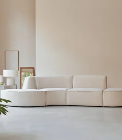 Modulaire Dario 4-zitsbank in beige stof