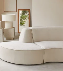 Modulaire Dario 4-zitsbank in beige stof