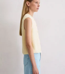 Mouwloos gebreid gilet slim