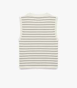 Mouwloze gebreide blouse