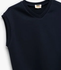 Mouwloze Kindertrui V-hals Katoen