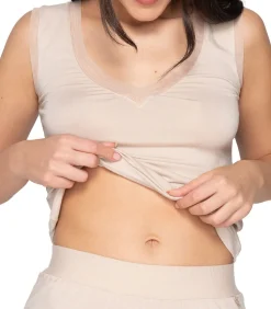 Mouwloze V-hals top Cotton Touch