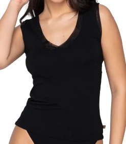 Mouwloze V-hals top Cotton Touch