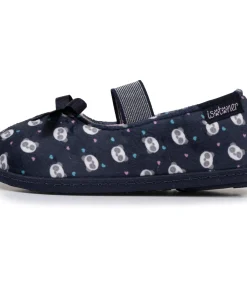 Navy panda pantoffels voor kinderen
