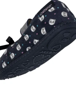 Navy panda pantoffels voor kinderen