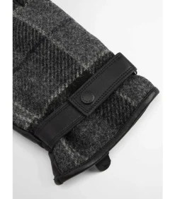 Newbrough tartan gloves - black grey