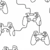 Next - Vliesbehang - Gamer Doodle Black & White - 1000x52