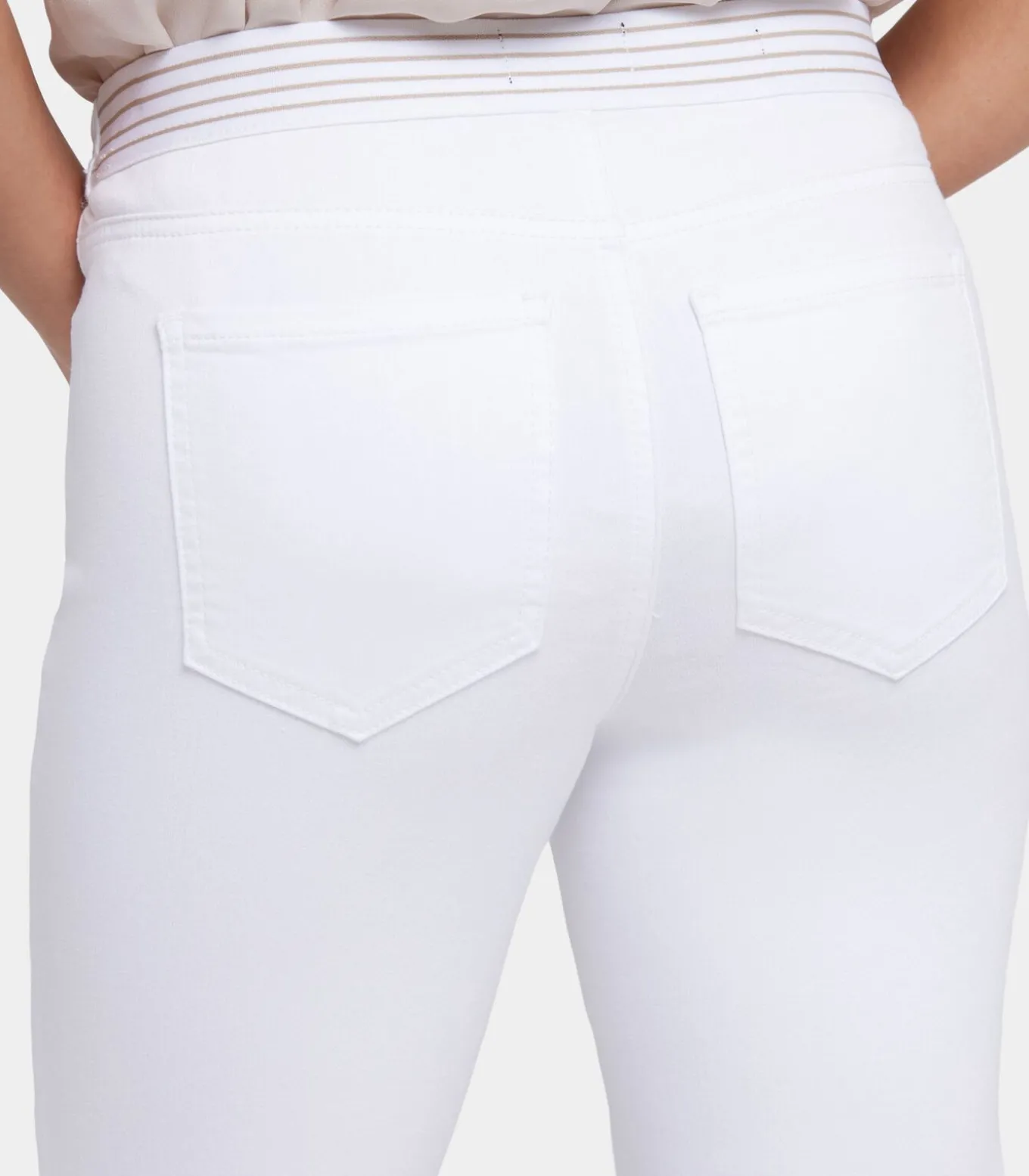 No Gapper™ Marilyn Straight Jeans in Petite in Sure Stretch® Denim met Gestreepte Stretch