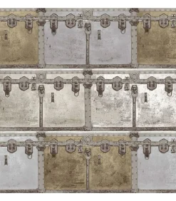 Noordwand Behang Friends & Coffee Boxes and Locks metallic en grijs