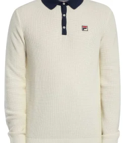 Nowell Wafelgebreid Poloshirt Met Lange Mouwen
