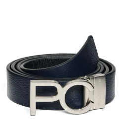 Omkeerbare riem ‘Bennet’ in marineblauw en zwart met gesp van PC