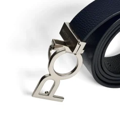 Omkeerbare riem ‘Bennet’ in marineblauw en zwart met gesp van PC