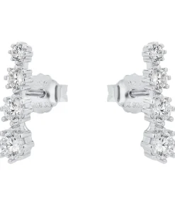 Oorbellen voor dames, 925 Sterling zilver, zirkonia synth.