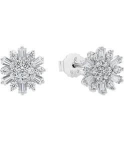 Oorbellen voor dames, 925 Sterling zilver, zirkonia synth.