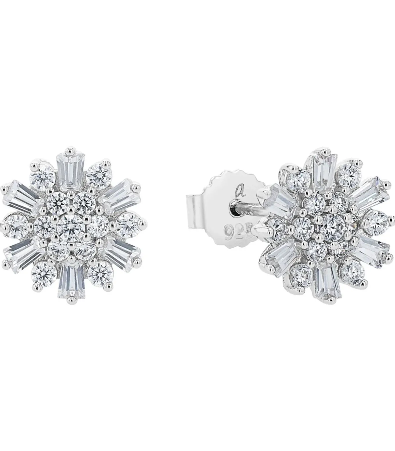 Oorbellen voor dames, 925 Sterling zilver, zirkonia synth.