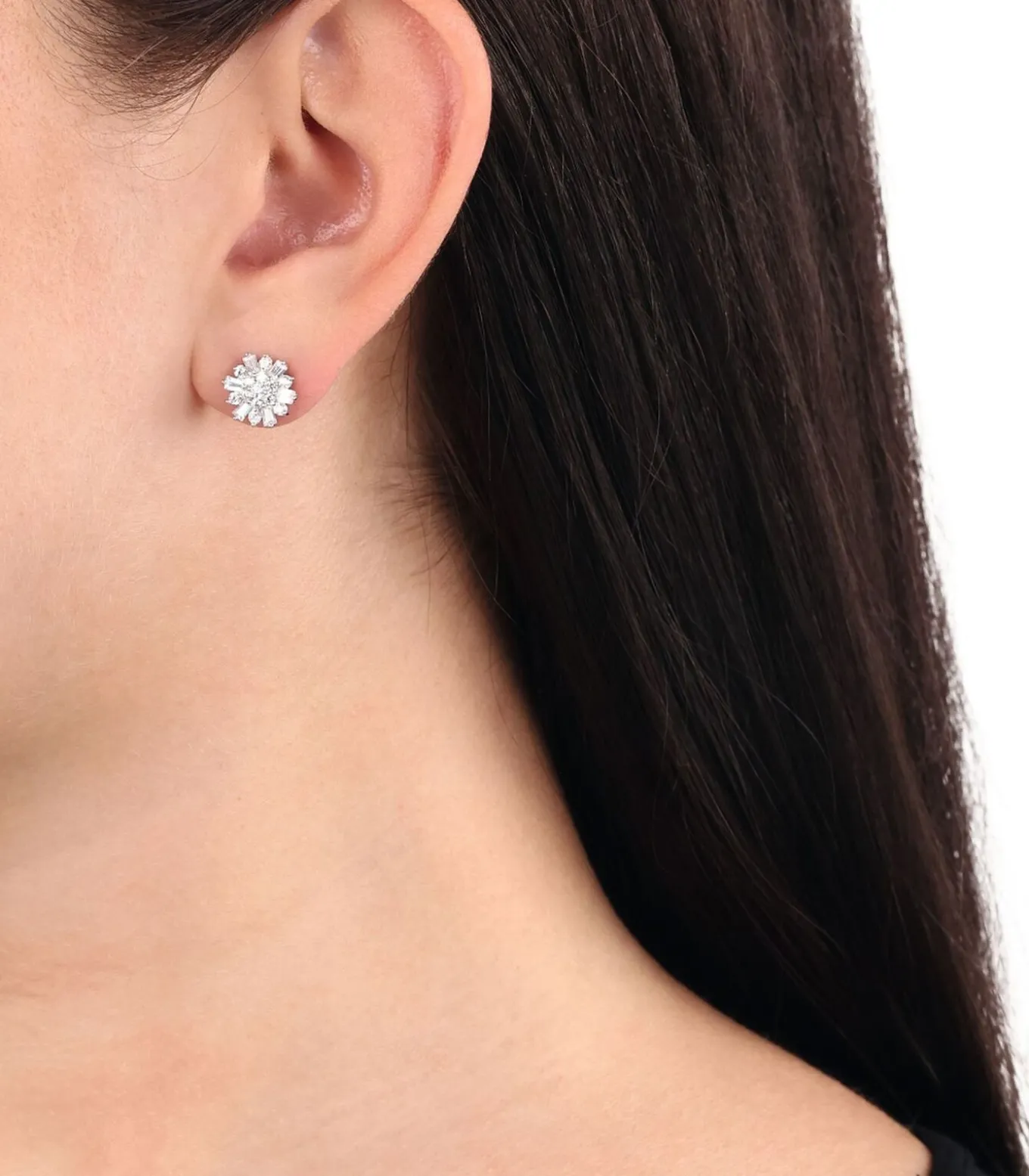 Oorbellen voor dames, 925 Sterling zilver, zirkonia synth.