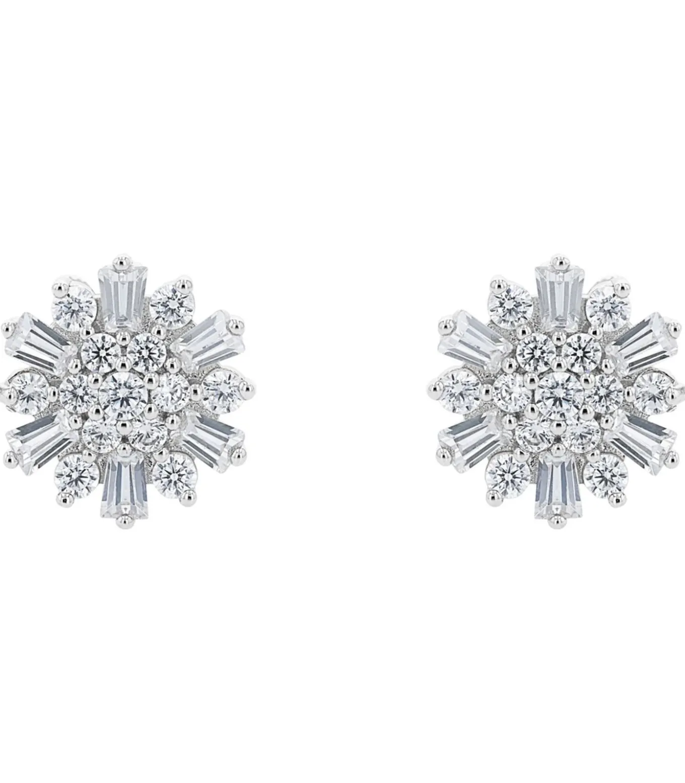 Oorbellen voor dames, 925 Sterling zilver, zirkonia synth.