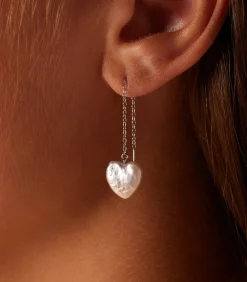 Oorbellen Zilver - Hanger met hartjes