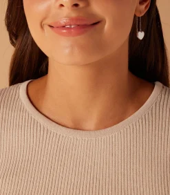 Oorbellen Zilver - Hanger met hartjes