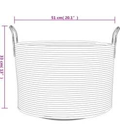 Opbergmand Ø 51x33 cm katoen grijs en wit