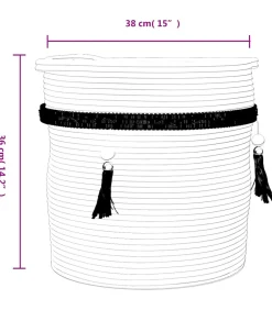 Opbergmand Ø 38x36 cm katoen wit