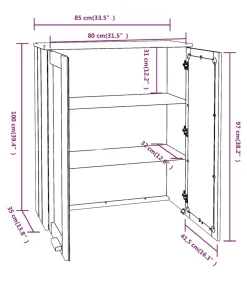 Opzetkast HAMAR 85x35x100 cm massief grenenhout wit