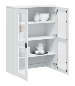 Opzetkast VIKEN bewerkt hout wit