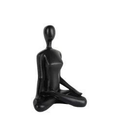 Ornament Open Lotus - Zwart - 15x11x21cm