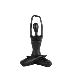 Ornament Stretched Lotus - Zwart - 14.5x12x23.5cm