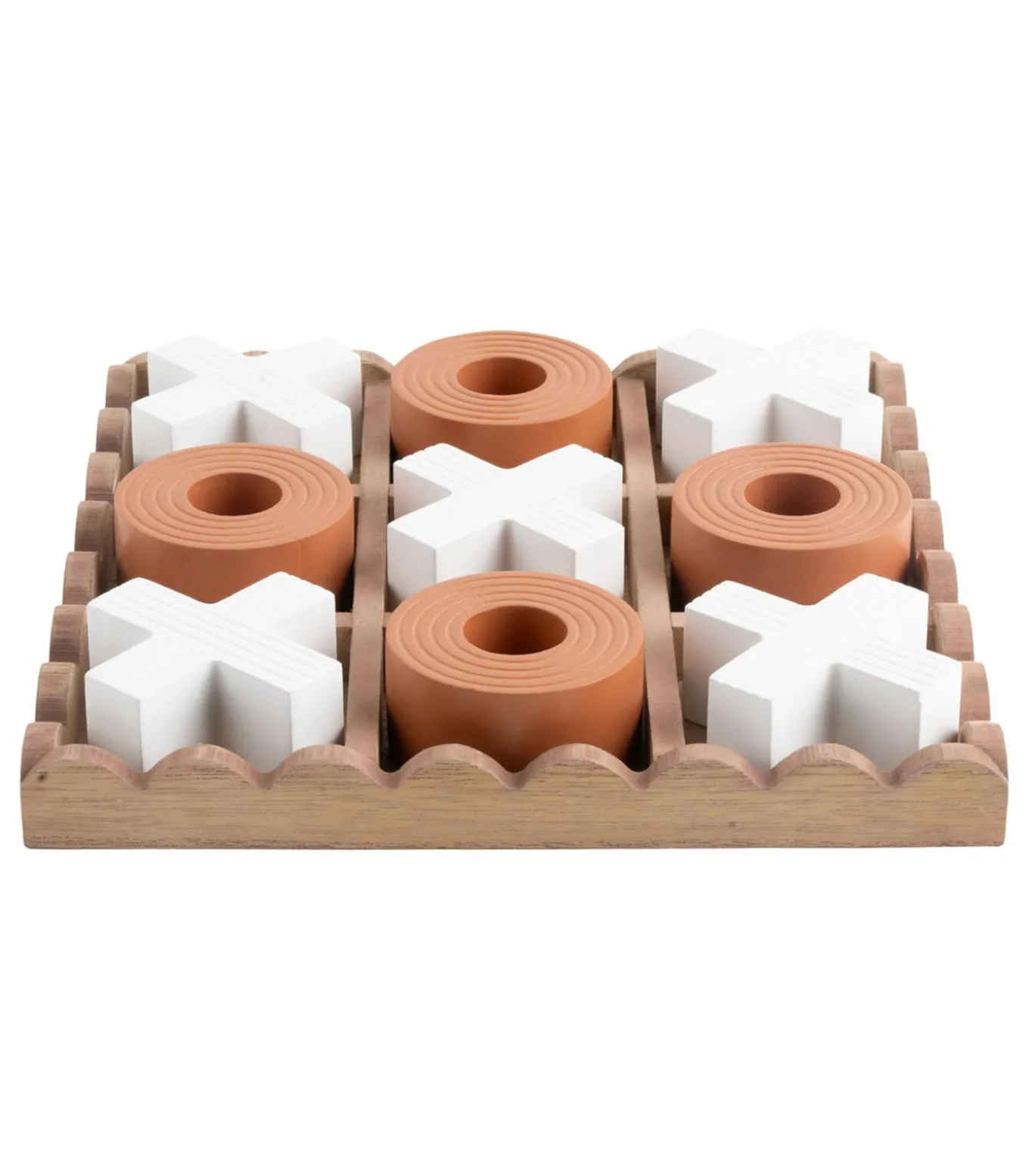 Ornament Tic Tac Toe - Oranje - 18.5x18.5x5cm