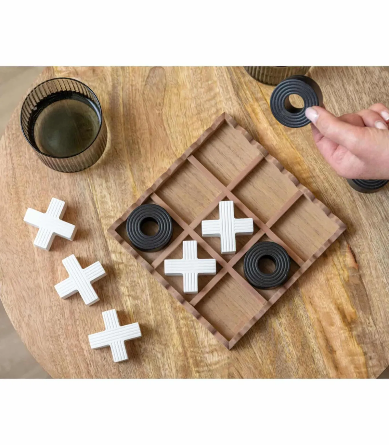 Ornament Tic Tac Toe - Zwart - 18.5x18.5x5cm