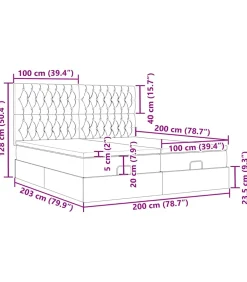 Ottoman bed met matrassen en LED's 200x200cm fluweel roze