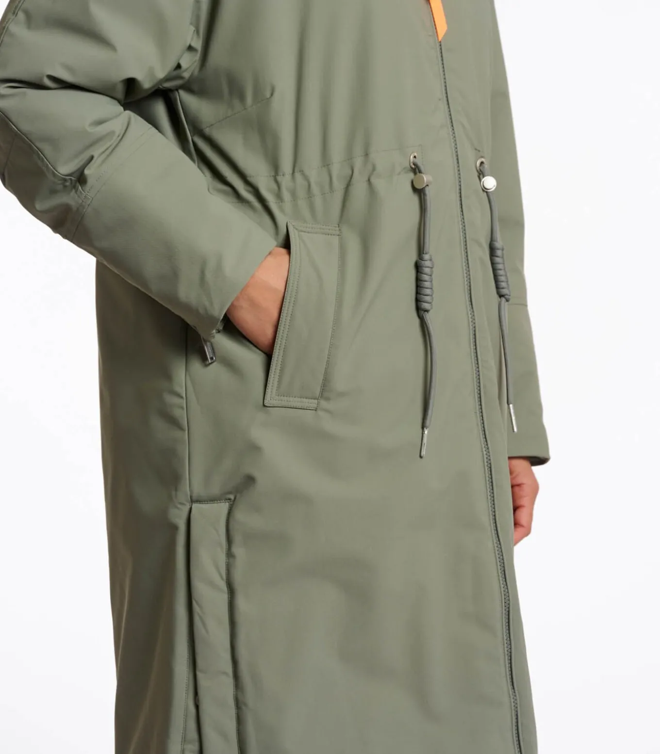 Outdoorjas met afneembare imitatiebontkraag Groen essen 42