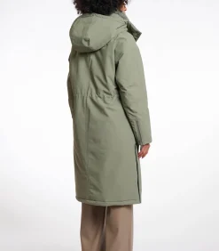 Outdoorjas met afneembare imitatiebontkraag Groen essen 42