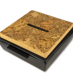 Ovenschotel met deksel en kurk 27x24x10cm zwart