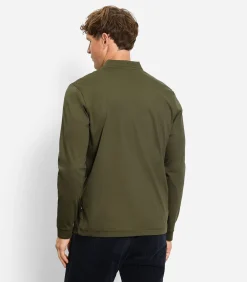 Overhemd Zip Pullover Olijfgroen