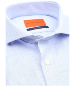 Overhemd Jacquard Luxe Lichtblauw