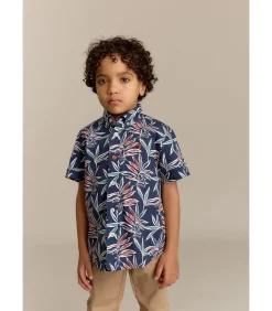 Overhemd met korte mouwen en bloemenprint