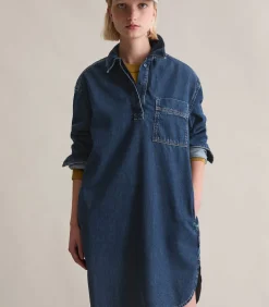 Oversized denim polojurk