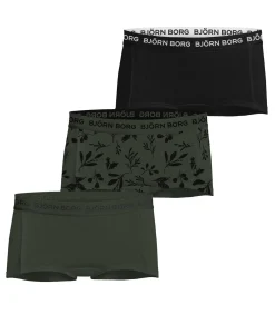 3-Pack meisjes boxershort - minishorts - Groene /Zwart
