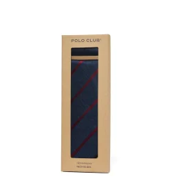 Pack met zijden stropdas en zakdoek met geborduurd Polo Club-detail