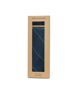 Pack met zijden stropdas en zakdoek met geborduurd Polo Club-detail