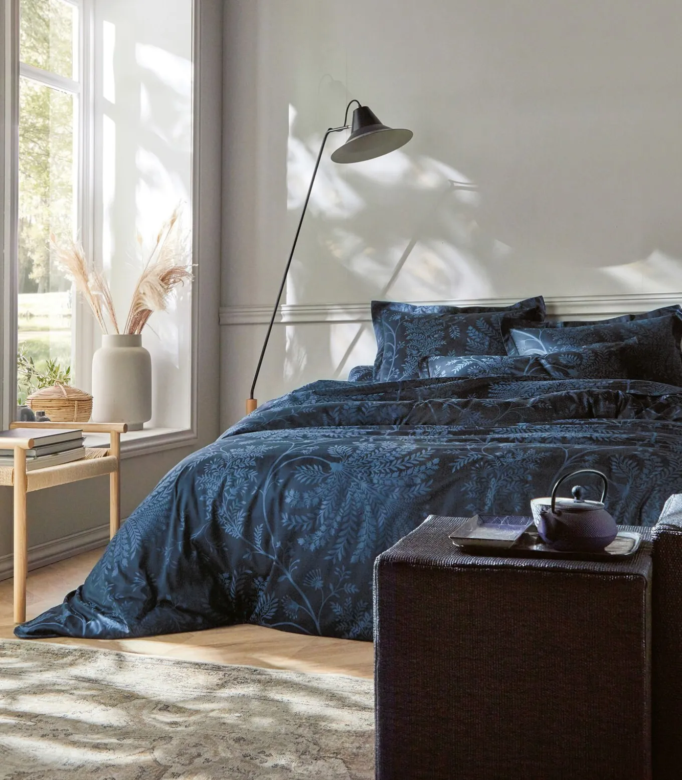 PALMYRE Bleu nuit - Laken Jacquard katoen