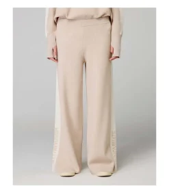 Pantalone In Maglia A Palazzo C/Bande In Contrasto