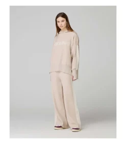 Pantalone In Maglia A Palazzo C/Bande In Contrasto