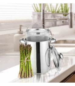 Pastapan / Aspergepan met Glazen Deksel - RVS - ø 16 cm / 4.0 liter