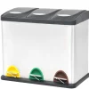 Pedaalemmer voor recycling 24 L roestvrij staal