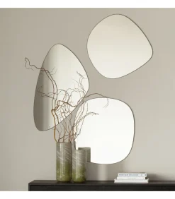 Philou Spiegel - Glas/Metaal - Zwart - 80x50x0,5