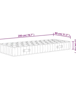 Pocketveringmatras middelhard-hard 80x200 cm
