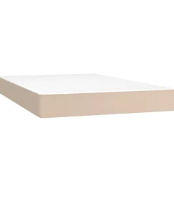 Pocketveringmatras 120x200x20 cm kunstleer cappuccinokleurig